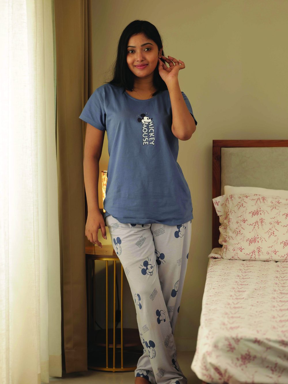 Cloud blue Mickey print nightsuit