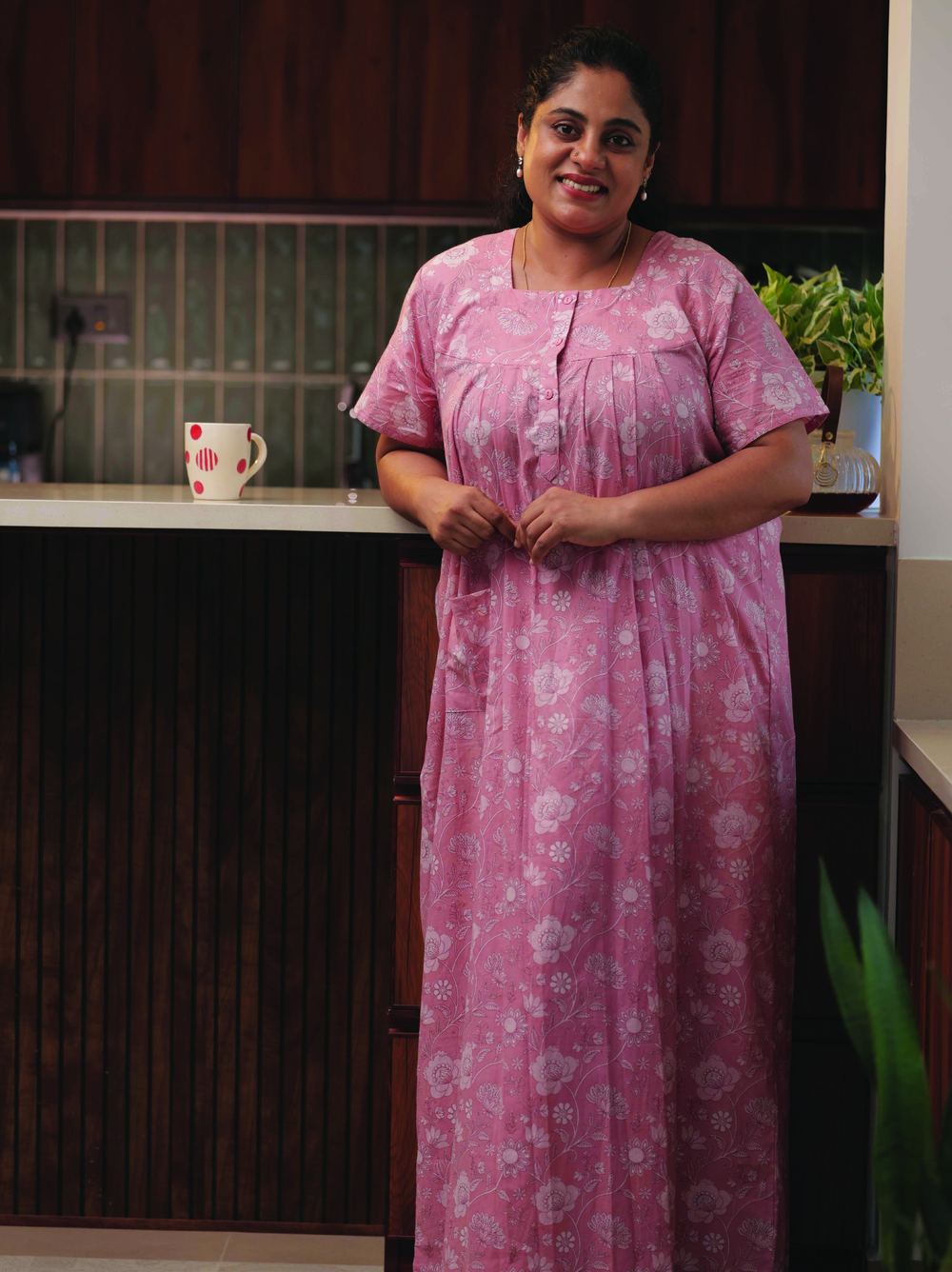 Blush pink relaxed-fit nighty